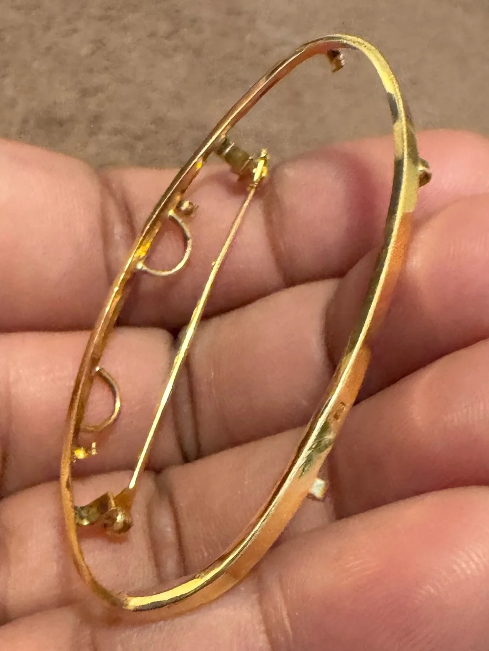 Vintage Solid 18k Gold Cameo Setting, 3.2g